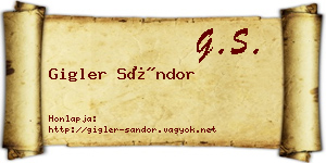 Gigler Sándor névjegykártya