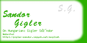 sandor gigler business card